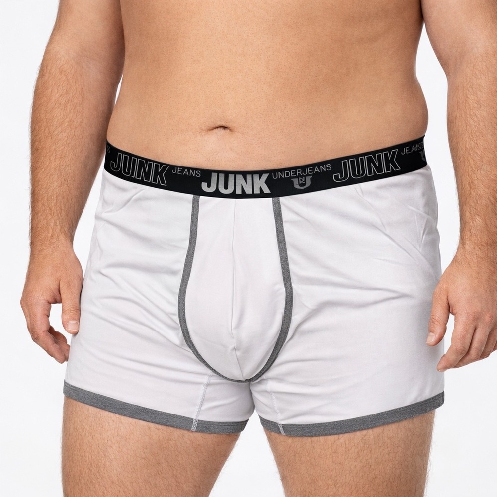 Junk Underjeans Shadow Trunk White‎ Mens Underwear 4XL/XXXXL (40-42) NWT